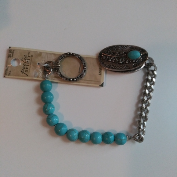 Turquoise bead clip bracelet - Picture 4 of 4